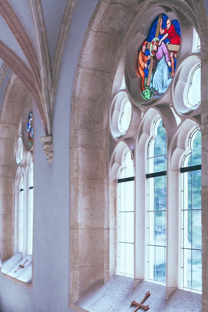 interior of cathedral hall in daytime